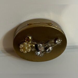 Original by Robert Vintage Pill Trinket Box Snap Lid Embellished Made In USA